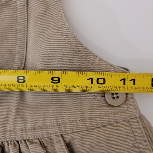 Carter’s Girls 4T Khaki Floral Embroidered Overall Jumper Dress 100% Cotton - Picture 10 of 13